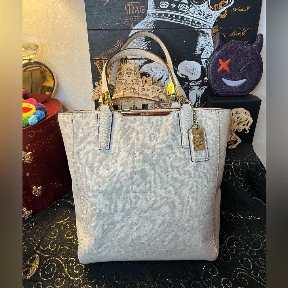Coach 2014 Madison Ivory Saffiano Mini North/South Tote - Picture 7 of 16